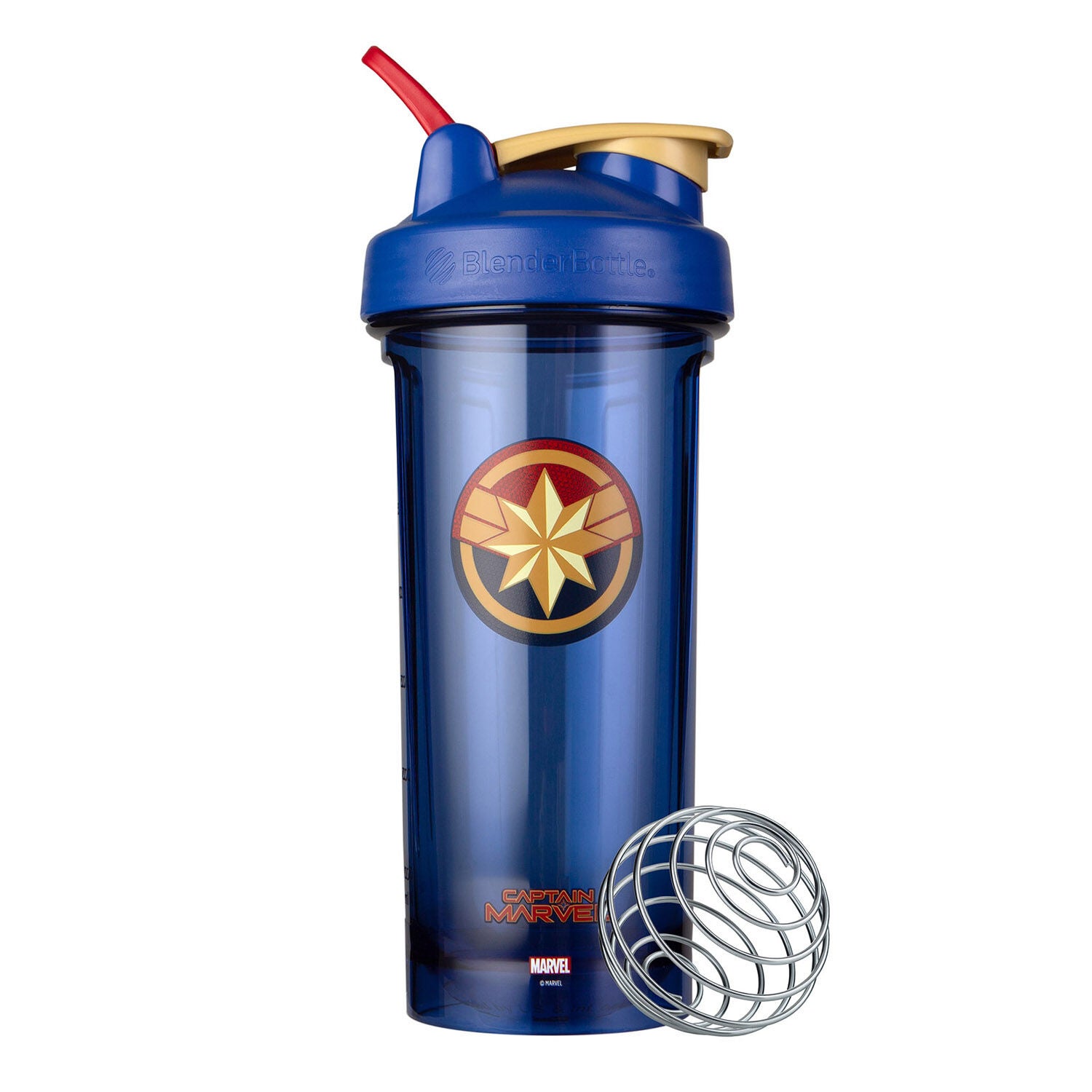 Pro 28&trade; Marvel Pro Series Protein Shaker Bottle - Captain Marvel - 28oz.  | GNC